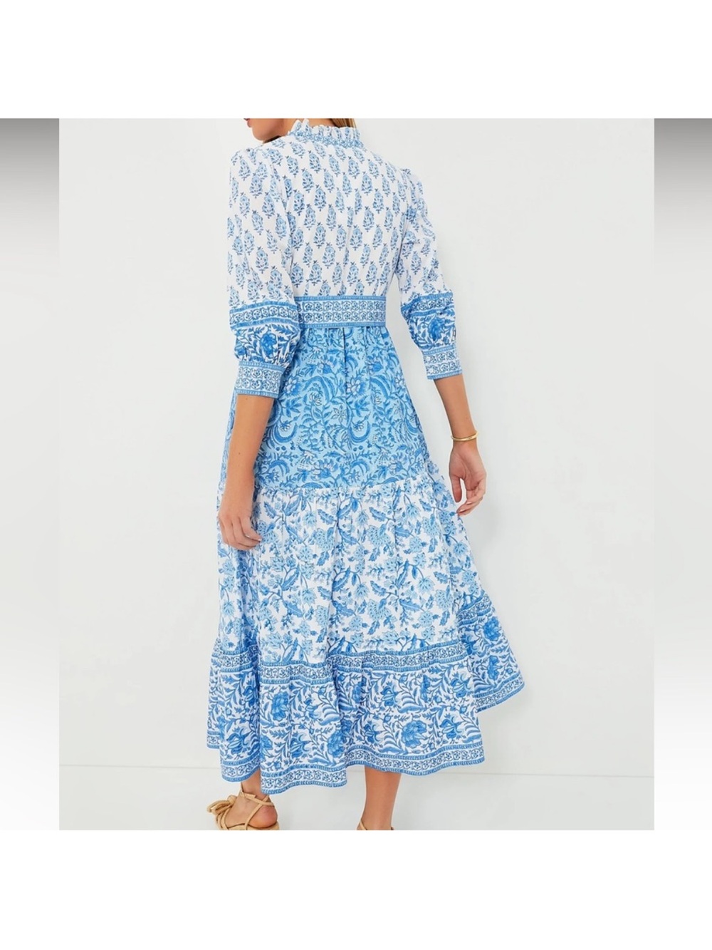 Tuckernuck Pink City Prints Gemma Dress Ocean Mix Blue White Sz S NEW - Picture 4 of 15